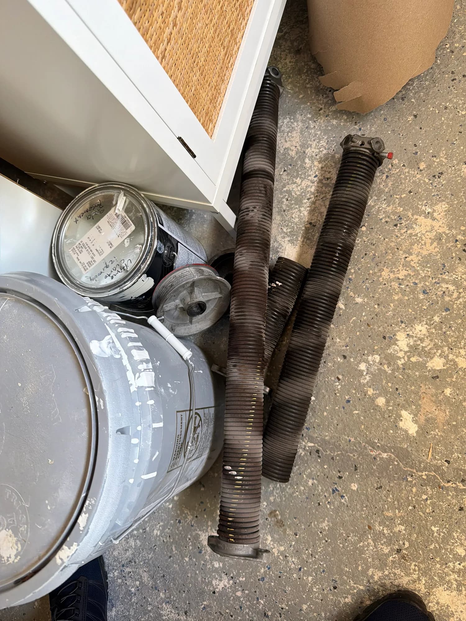 Rusted garage door springs that need replacement